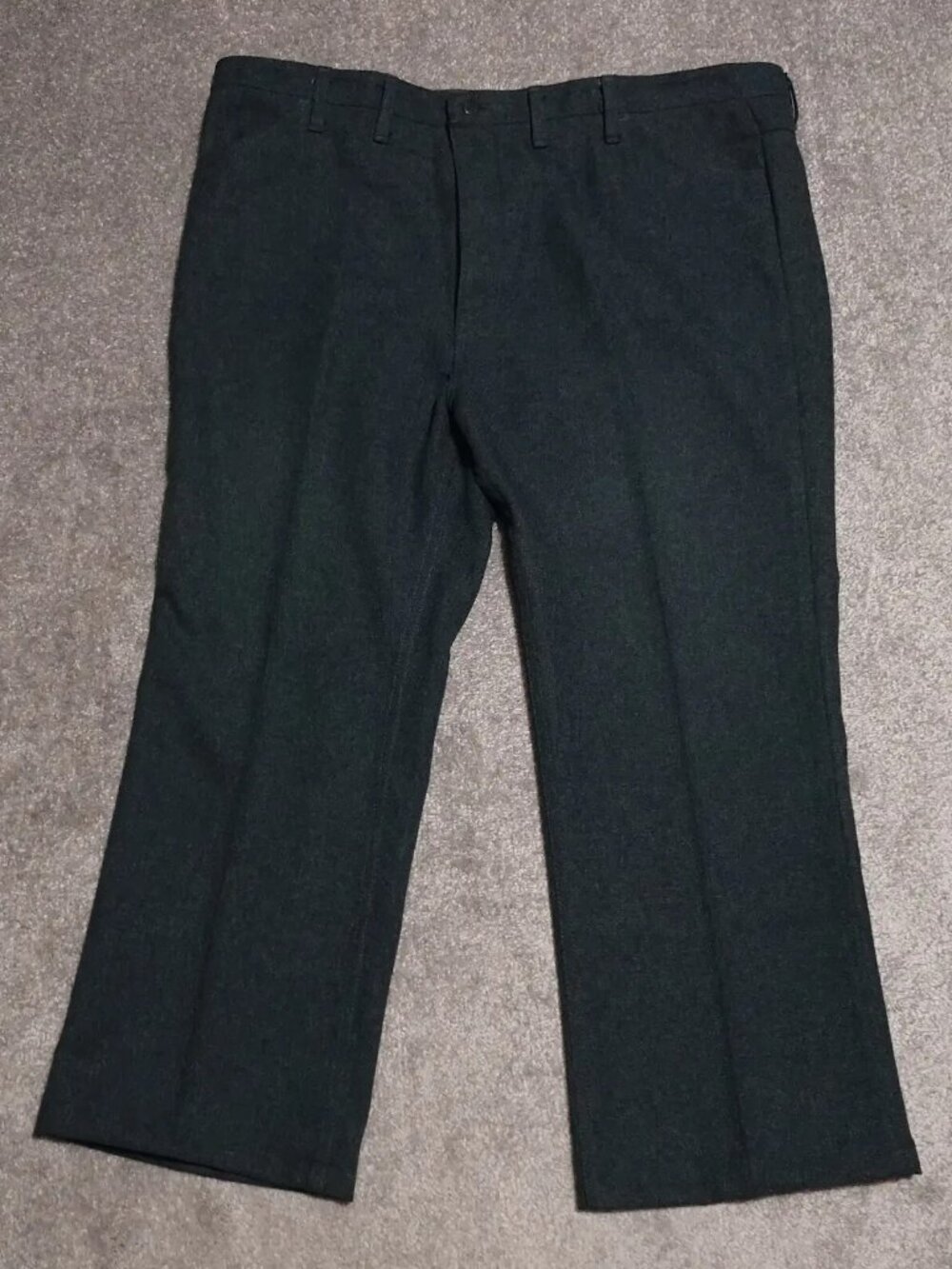 Vintage Wrangler Pants Men's 46X30 Gray Straight Leg Flat Front Workwear